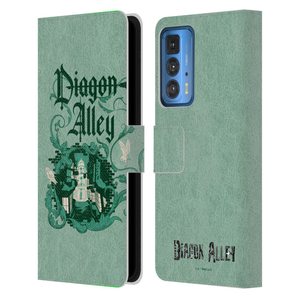 Harry Potter Locations Typography Diagon Alley Leather Book Wallet Case Cover For Motorola Edge (2022)