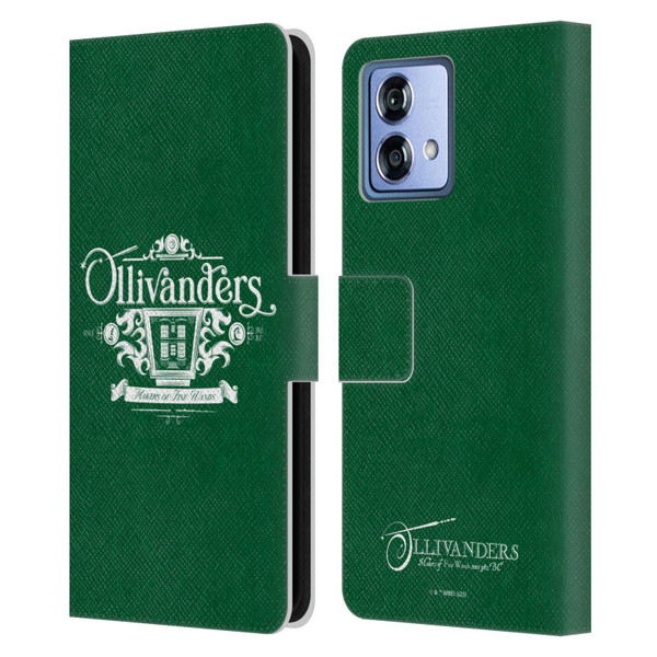 Harry Potter Locations Typography Ollivanders Leather Book Wallet Case Cover For Motorola Moto G84 5G Harry Potter Locations Typography Ollivanders Leather Book Wallet Case Cover For Motorola Moto G84 5G