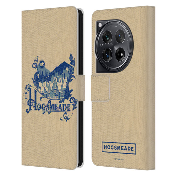 Harry Potter Locations Typography Hogsmeade Leather Book Wallet Case Cover For OnePlus 12