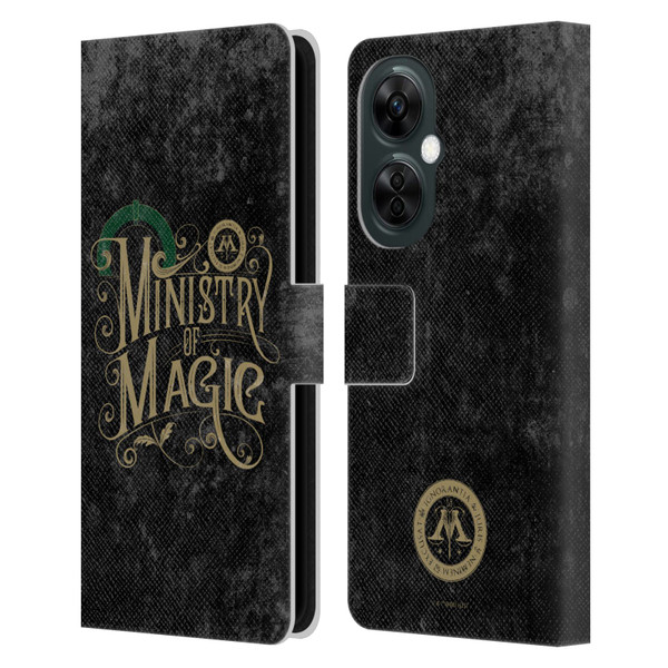 Harry Potter Locations Typography Ministry Of Magic Leather Book Wallet Case Cover For OnePlus Nord N30