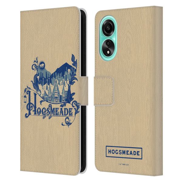 Harry Potter Locations Typography Hogsmeade Leather Book Wallet Case Cover For OPPO A78 4G