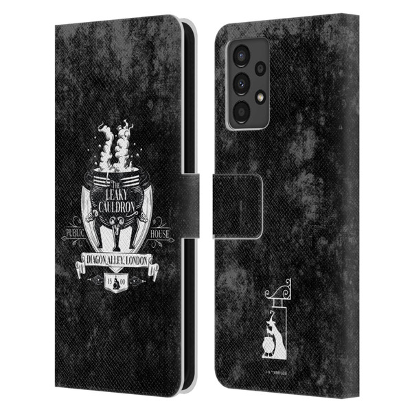 Harry Potter Locations Typography The Leaky Cauldron Leather Book Wallet Case Cover For Samsung Galaxy A13 (2022)