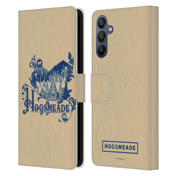 Harry Potter Locations Typography Hogsmeade Leather Book Wallet Case Cover For Samsung Galaxy A15