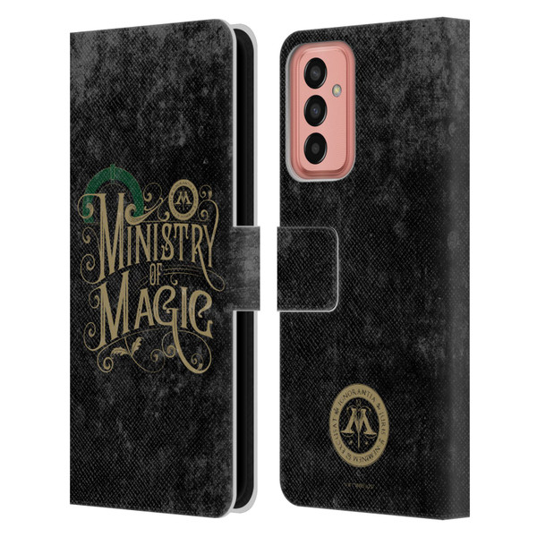 Harry Potter Locations Typography Ministry Of Magic Leather Book Wallet Case Cover For Samsung Galaxy M13 (2022) Harry Potter Locations Typography Ministry Of Magic Leather Book Wallet Case Cover For Samsung Galaxy M13 (2022)