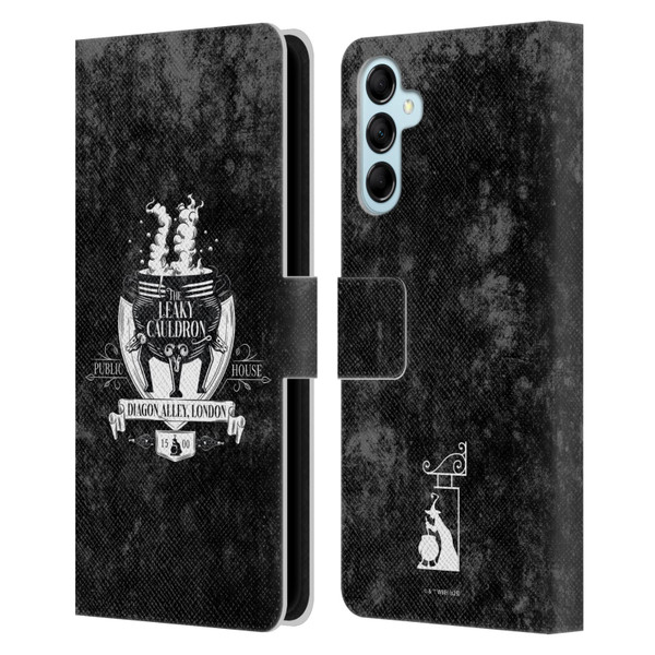 Harry Potter Locations Typography The Leaky Cauldron Leather Book Wallet Case Cover For Samsung Galaxy M14 5G