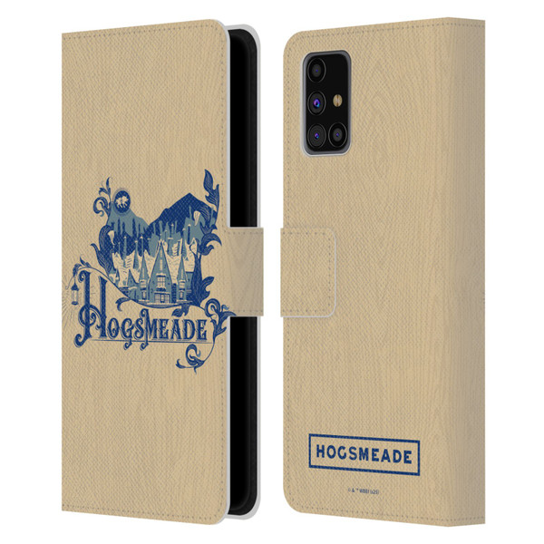 Harry Potter Locations Typography Hogsmeade Leather Book Wallet Case Cover For Samsung Galaxy M31s (2020)