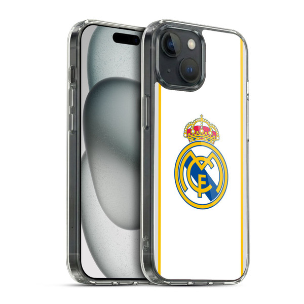 Real Madrid CF Badge White Soft Gel Case for Apple iPhone 15 & MagSafe