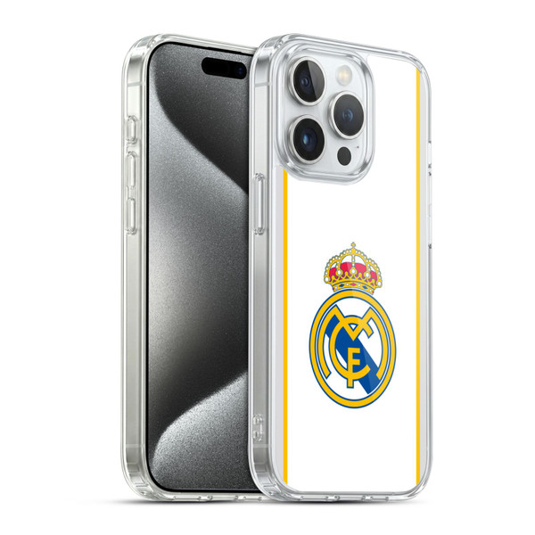 Real Madrid CF Badge White Soft Gel Case for Apple iPhone 15 Pro & MagSafe