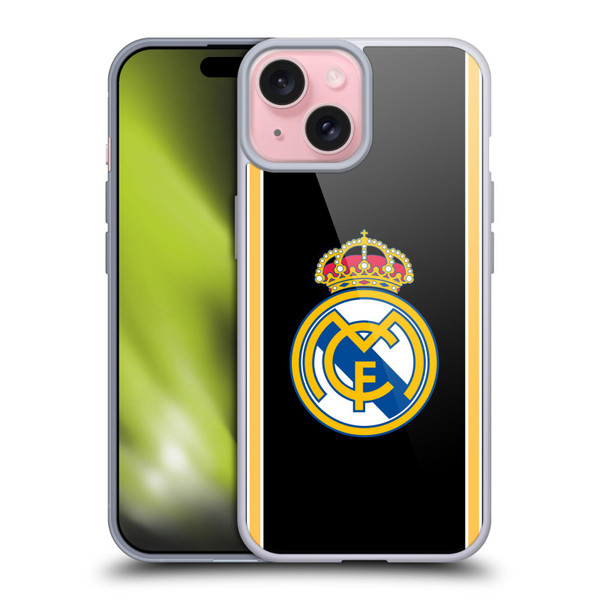 Real Madrid CF Retro Bring Back 99/00 Black Soft Gel Case for Apple iPhone 15