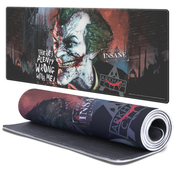 Batman Arkham City Graphics Joker Wrong With Me Gaming Office Desk PC Keyboard Mouse Mat Pad 37.4 x 15.75 x 0.16 inches (900 x 400 mm) - XL