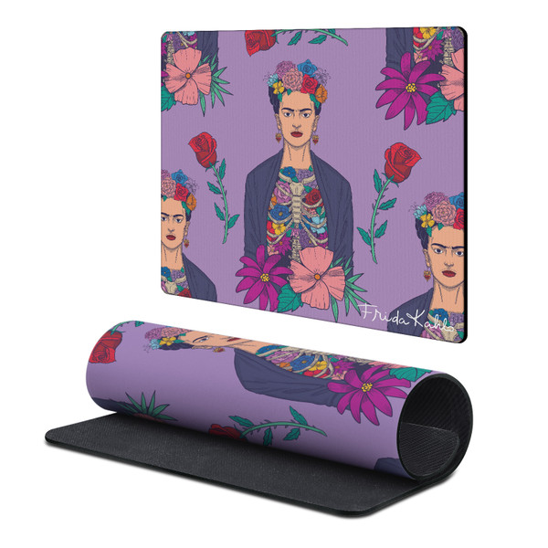Frida Kahlo Floral Art Pattern Gaming Office Desk PC Keyboard Mouse Mat Pad 9.84 x 11.81 x 0.12 inches (250 x 300 mm) - S