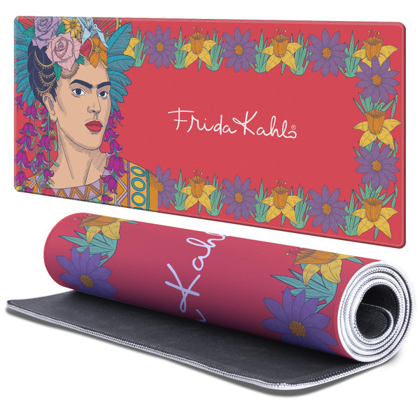 Frida Kahlo Floral Art Flower Frame Gaming Office Desk PC Keyboard Mouse Mat Pad - XL