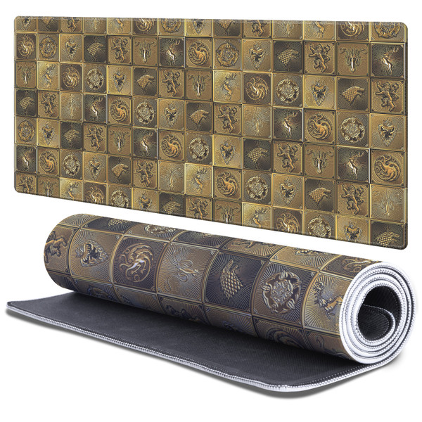 HBO Game of Thrones Graphic Art Gold Sigils All Houses Gaming Office Desk PC Keyboard Mouse Mat Pad - XL