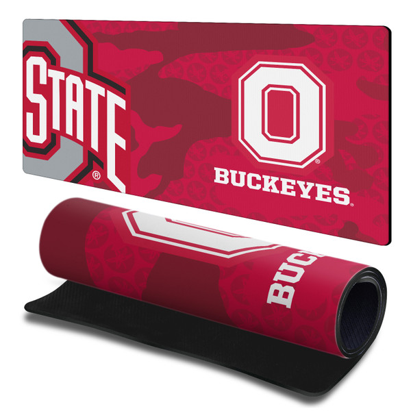Ohio State University Graphics Red Camou Gaming Office Desk PC Keyboard Mouse Mat Pad 23.62 x 11.81 x 0.12 inches (600 x 300 mm) - L
