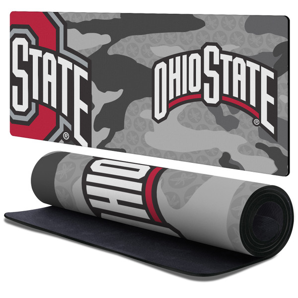 Ohio State University Graphics Light Camou Gaming Office Desk PC Keyboard Mouse Mat Pad 37.4 x 15.75 x 0.16 inches (900 x 400 mm) - XL