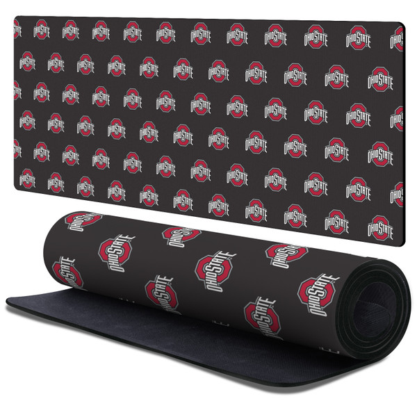 Ohio State University Graphics Pattern Gaming Office Desk PC Keyboard Mouse Mat Pad 37.4 x 15.75 x 0.16 inches (900 x 400 mm) - XL