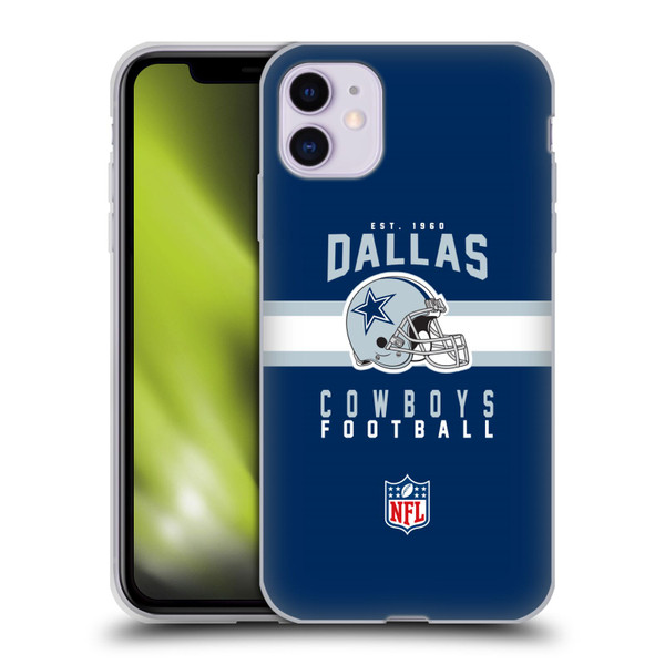 NFL Dallas Cowboys Graphics Helmet Typography Soft Gel Case for Apple iPhone 11