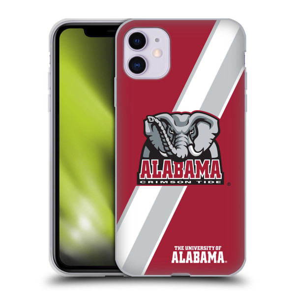 University Of Alabama UA The University Of Alabama Stripes Soft Gel Case for Apple iPhone 11