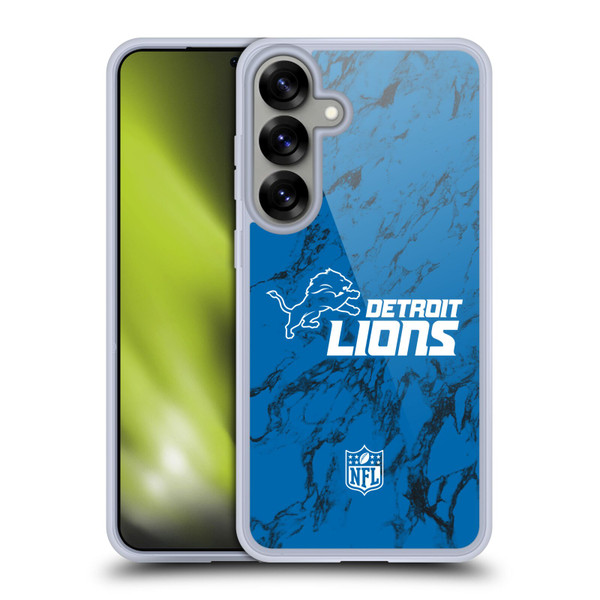 NFL Detroit Lions Graphics Coloured Marble Soft Gel Case for Samsung Galaxy S25+