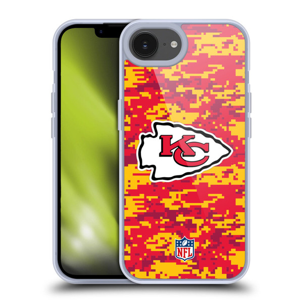 NFL Kansas City Chiefs Graphics Digital Camouflage Soft Gel Case for Apple iPhone 16e