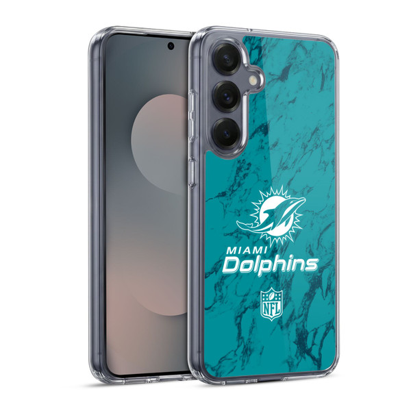 NFL Miami Dolphins Graphics Coloured Marble Soft Gel Case for Samsung Galaxy S25 & MagSafe