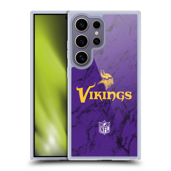 NFL Minnesota Vikings Graphics Coloured Marble Soft Gel Case for Samsung Galaxy S25 Ultra