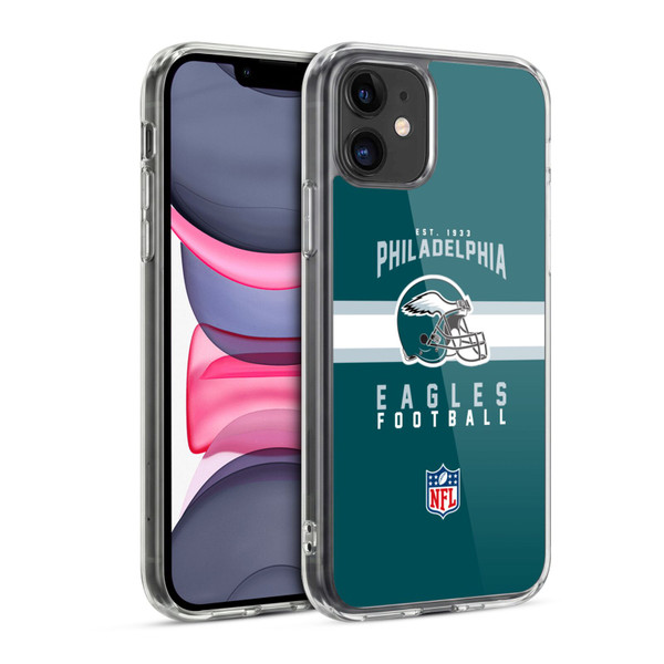 NFL Philadelphia Eagles Graphics Helmet Typography Soft Gel Case for Apple iPhone 11