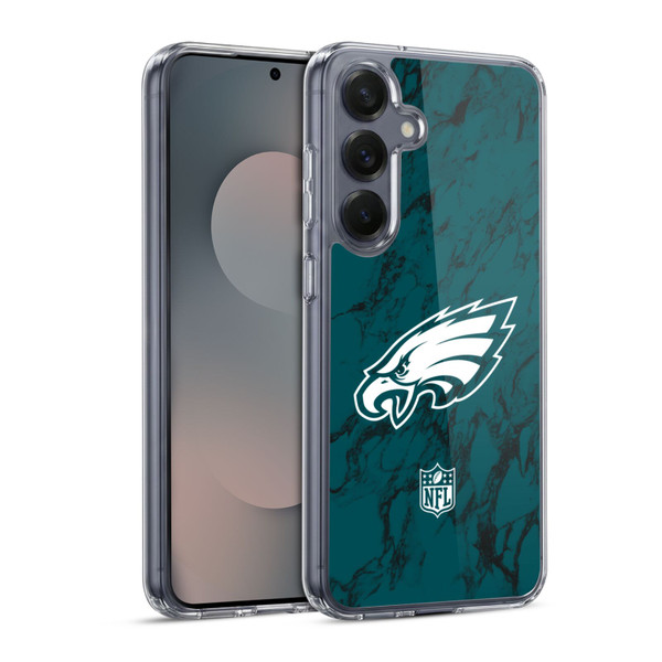 NFL Philadelphia Eagles Graphics Coloured Marble Soft Gel Case for Samsung Galaxy S25 & MagSafe