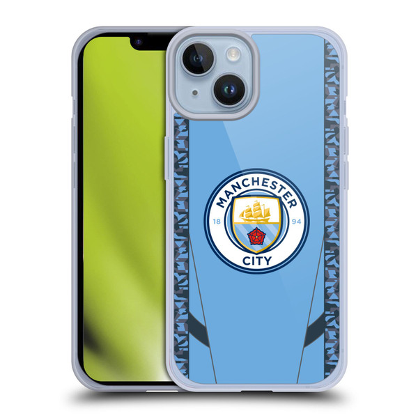 Manchester City Man City FC 2024/25 Badge Kit Home Soft Gel Case for Apple iPhone 14