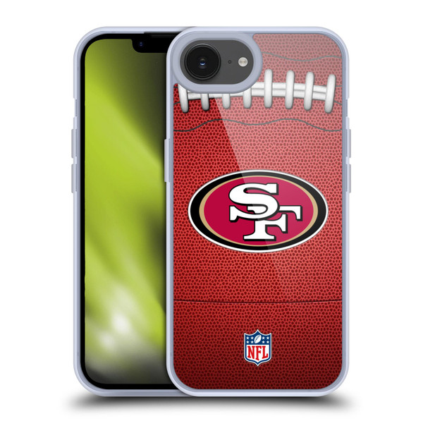 NFL San Francisco 49ers Graphics Football Soft Gel Case for Apple iPhone 16e