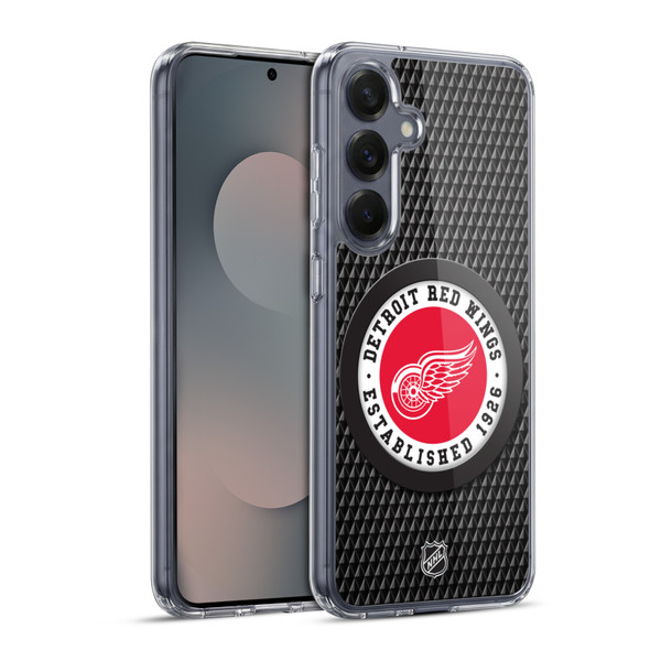 NHL Detroit Red Wings Puck Texture Soft Gel Case for Samsung Galaxy S25+ & MagSafe