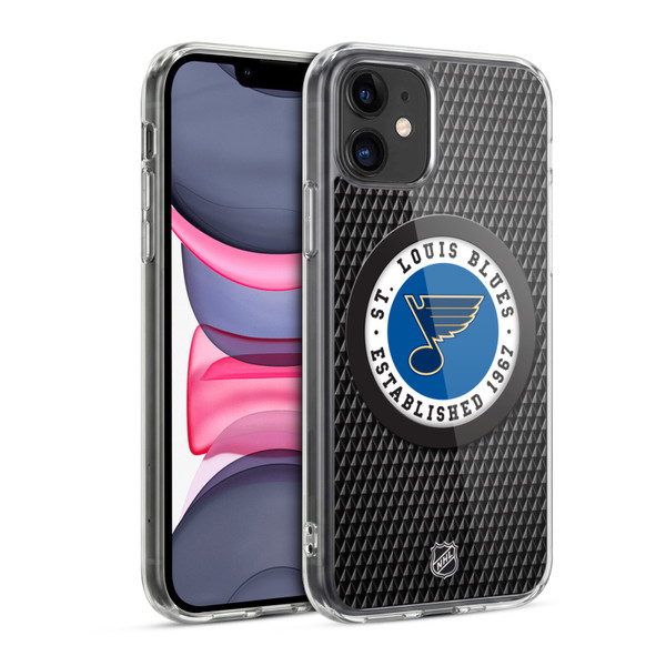 NHL St Louis Blues Puck Texture Soft Gel Case for Apple iPhone 11