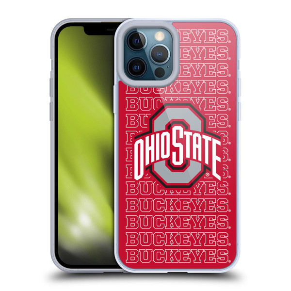 Ohio State University Logo Outline Buckeyes Soft Gel Case for Apple iPhone 12 Pro Max & MagSafe