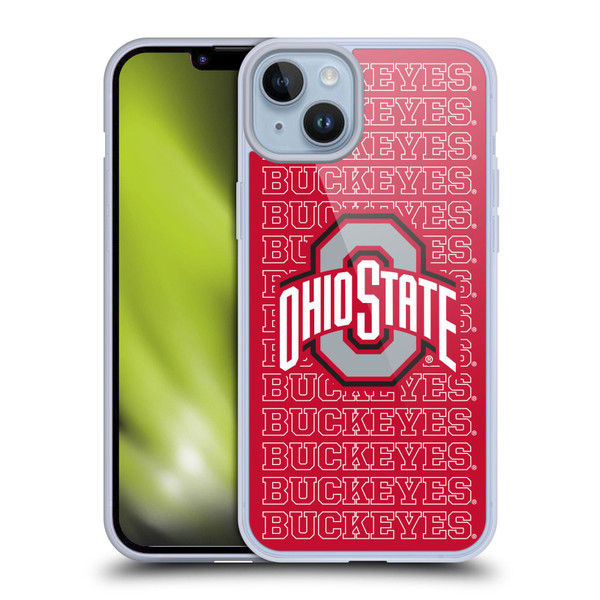 Ohio State University Logo Outline Buckeyes Soft Gel Case for Apple iPhone 14 Plus