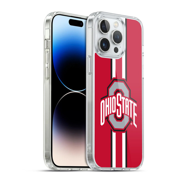 Ohio State University Logo Stripes Soft Gel Case for Apple iPhone 14 Pro Max & MagSafe