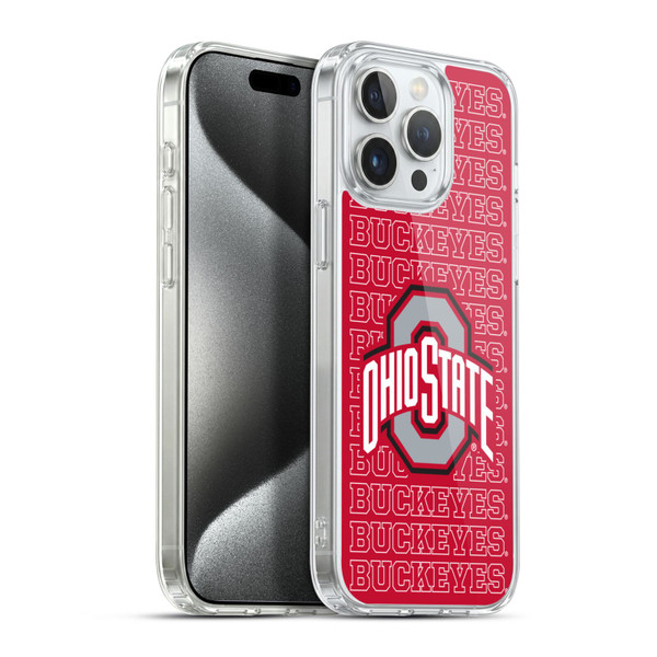 Ohio State University Logo Outline Buckeyes Soft Gel Case for Apple iPhone 15 Pro Max & MagSafe