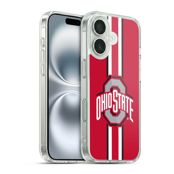 Ohio State University Logo Stripes Soft Gel Case for Apple iPhone 16 & MagSafe