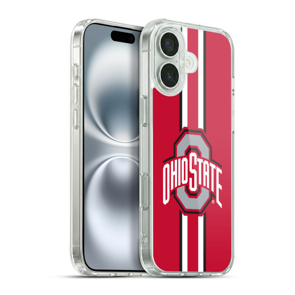 Ohio State University Logo Stripes Soft Gel Case for Apple iPhone 16 Plus & MagSafe