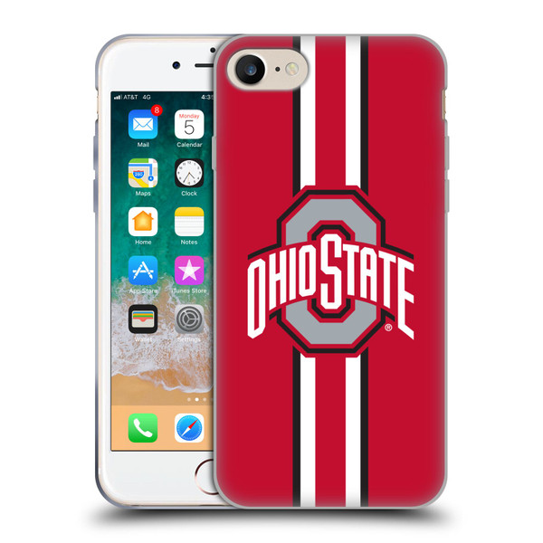 Ohio State University Logo Stripes Soft Gel Case for Apple iPhone 7 / 8 / SE 2020 & 2022 & MagSafe