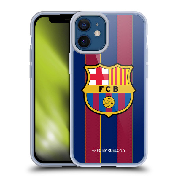 FC Barcelona 2020/21 Crest Kit Home Soft Gel Case for Apple iPhone 12 Mini & MagSafe