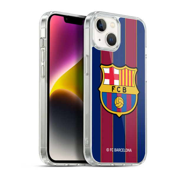 FC Barcelona 2020/21 Crest Kit Home Soft Gel Case for Apple iPhone 14 Plus & MagSafe