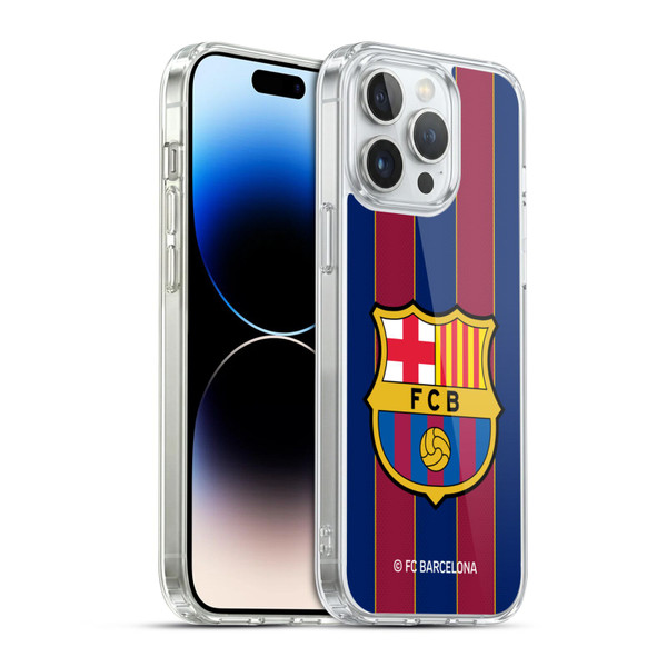 FC Barcelona 2020/21 Crest Kit Home Soft Gel Case for Apple iPhone 14 Pro Max & MagSafe