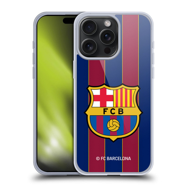 FC Barcelona 2020/21 Crest Kit Home Soft Gel Case for Apple iPhone 15 Pro Max
