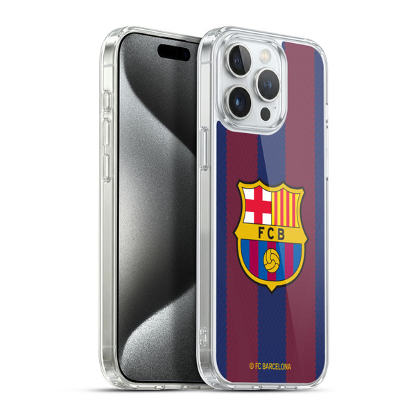 FC Barcelona 2023/24 Crest Kit Home Soft Gel Case for Apple iPhone 15 Pro Max & MagSafe