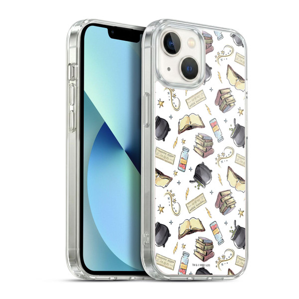 Harry Potter Deathly Hallows XIII Hogwarts Pattern Soft Gel Case for Apple iPhone 13