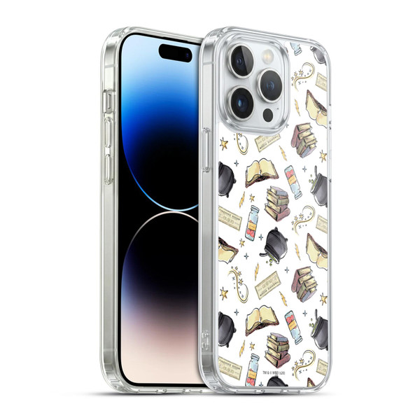 Harry Potter Deathly Hallows XIII Hogwarts Pattern Soft Gel Case for Apple iPhone 14 Pro Max & MagSafe