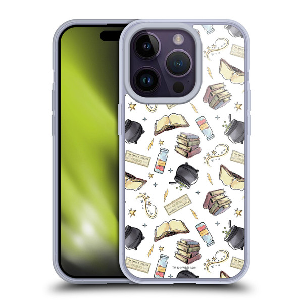 Harry Potter Deathly Hallows XIII Hogwarts Pattern Soft Gel Case for Apple iPhone 14 Pro