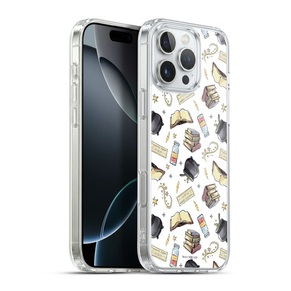 Harry Potter Deathly Hallows XIII Hogwarts Pattern Soft Gel Case for Apple iPhone 16 Pro Max & MagSafe