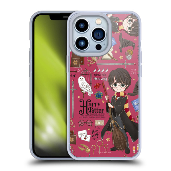 Harry Potter Deathly Hallows XXXVII Harry Pattern Soft Gel Case for Apple iPhone 13 Pro & MagSafe