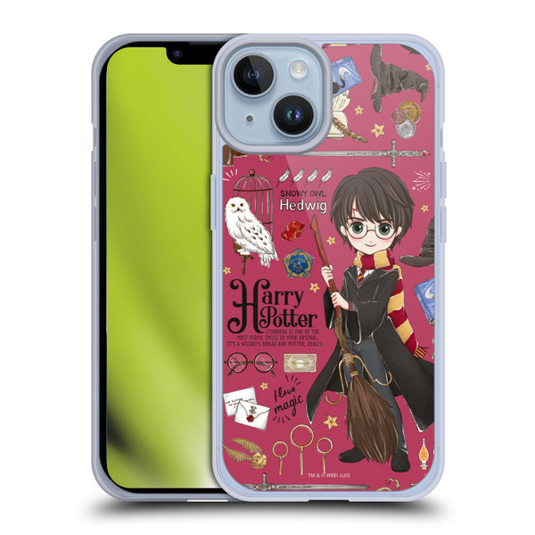 Harry Potter Deathly Hallows XXXVII Harry Pattern Soft Gel Case for Apple iPhone 14